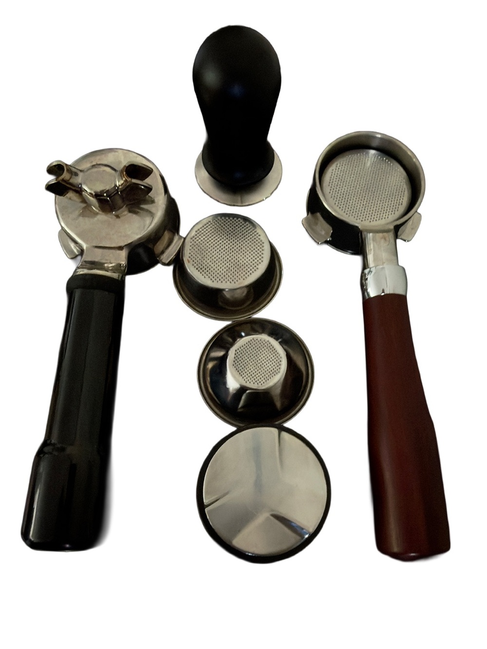 Breville Stainless Steel Portafilter Set with Black and Brown Handles 54mm